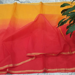 Pure Kota Plain Shaded Dye Work Saree