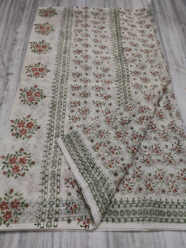 Kota Doria Hand Block Print Saree