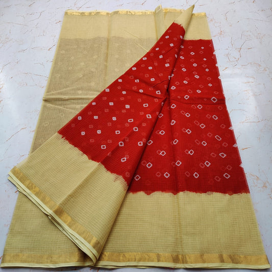 Pure Cotton Kota Doria Hand-Dyed Saree