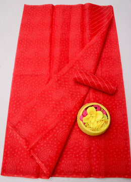 Kota Doria Bandhej Leheriya Saree