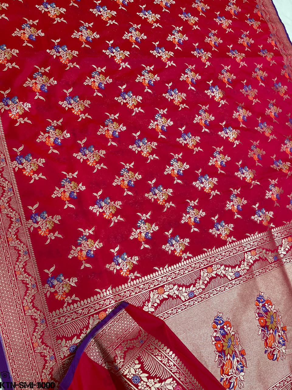 Mashru Meenakari Silk Saree