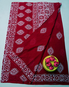 Pure Mulmul Cotton Hand Batik Saree