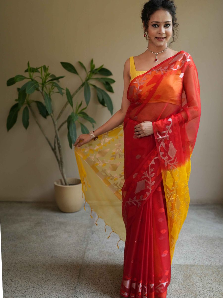 Muslin Organza Jamdani Saree