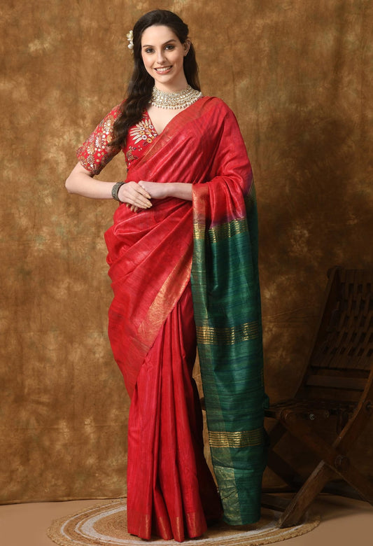 Tussar Ghicha Silk Saree