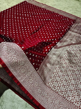 Banarasi Handloom Katan Georgette Soft Silk Saree
