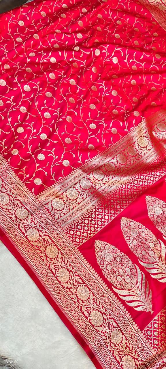 Banarasi Handloom Mashru Katan Soft Silk Saree