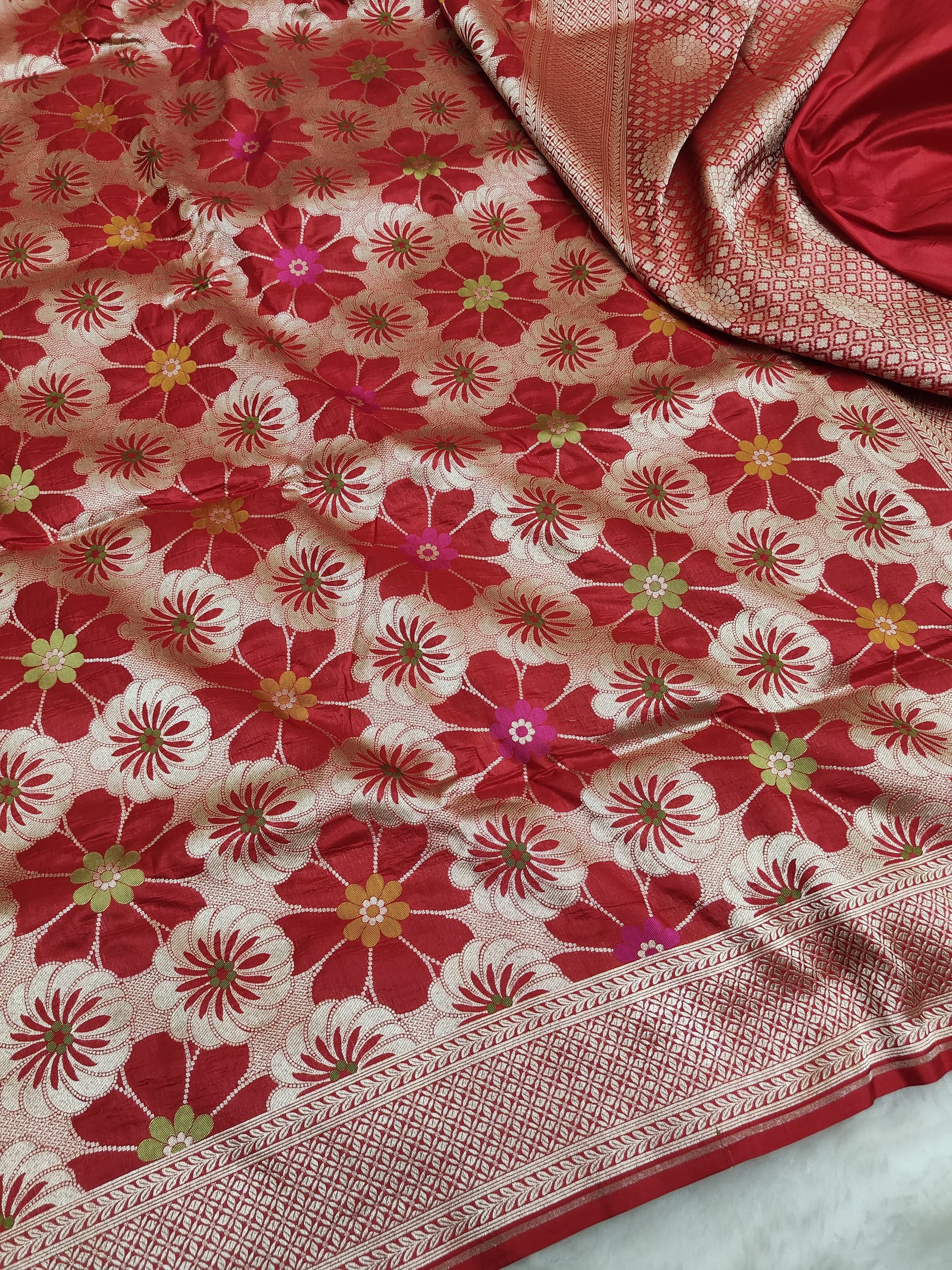 Mashru Silk Saree with Meenakari Work