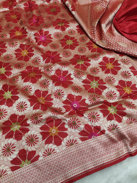 Mashru Silk Saree with Meenakari Work
