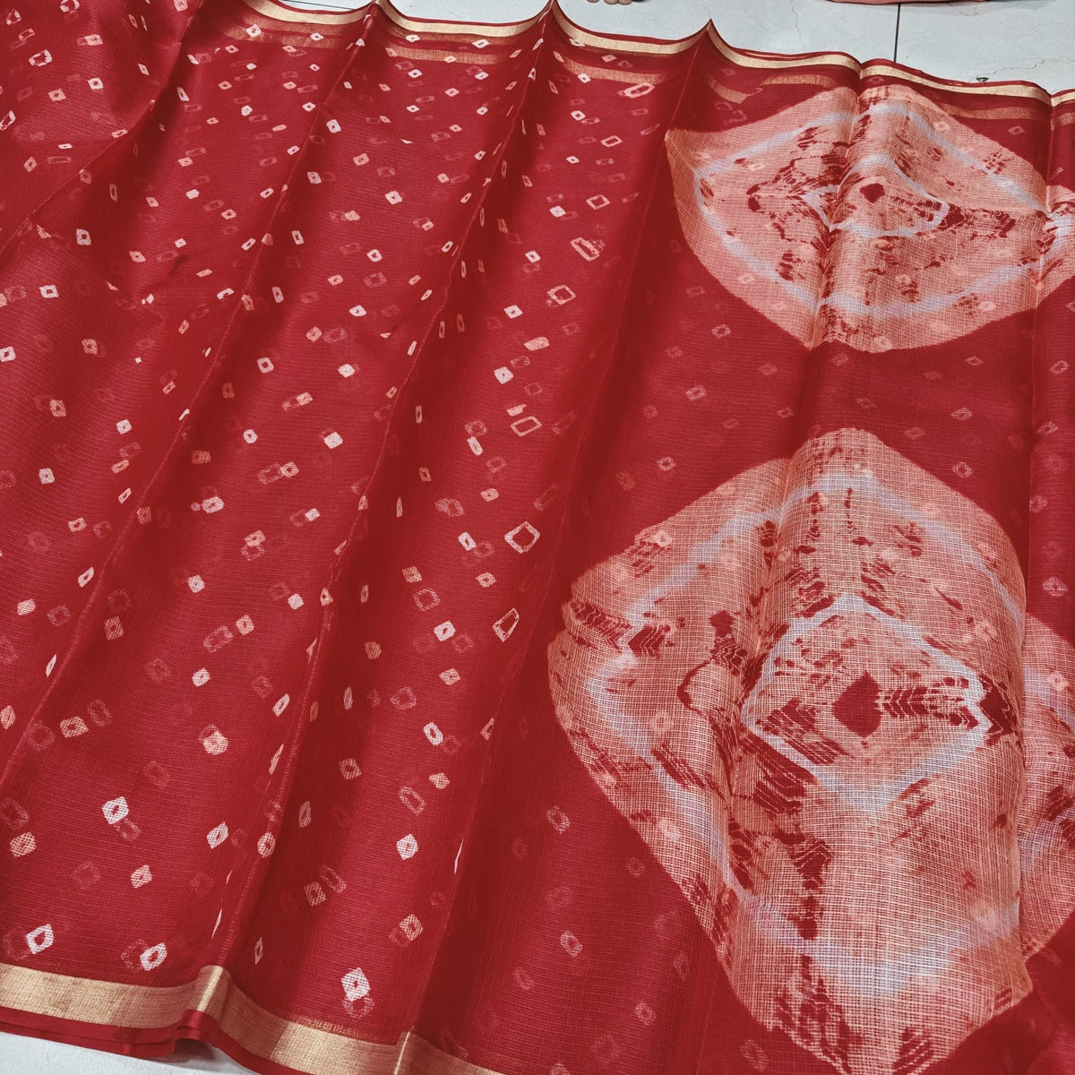Pure Silk Kota Doria Plain Dyed Saree