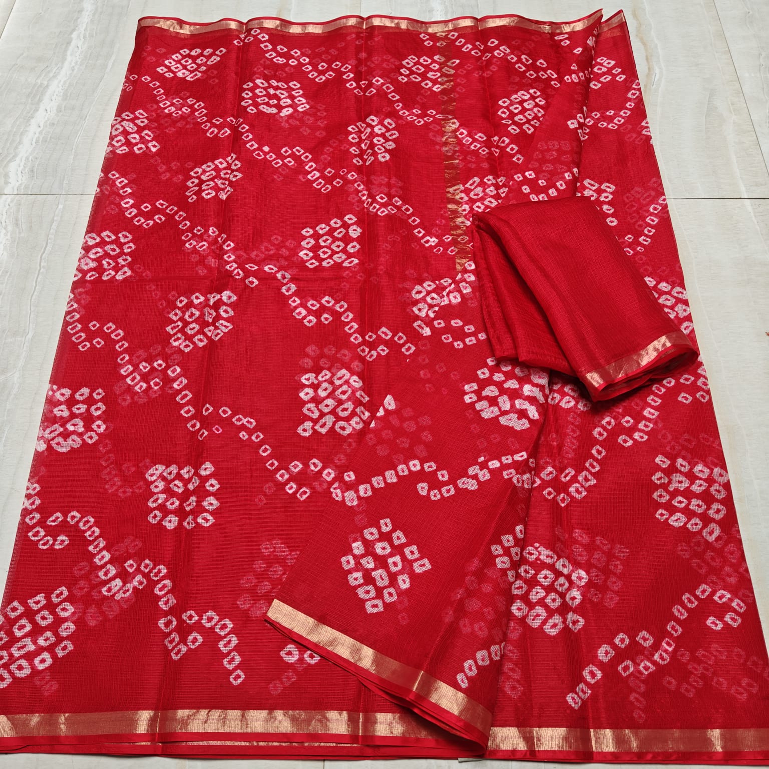 Kota Pure Silk Hand Bandhej Saree