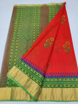 Kota Doria Hand Block Print Saree