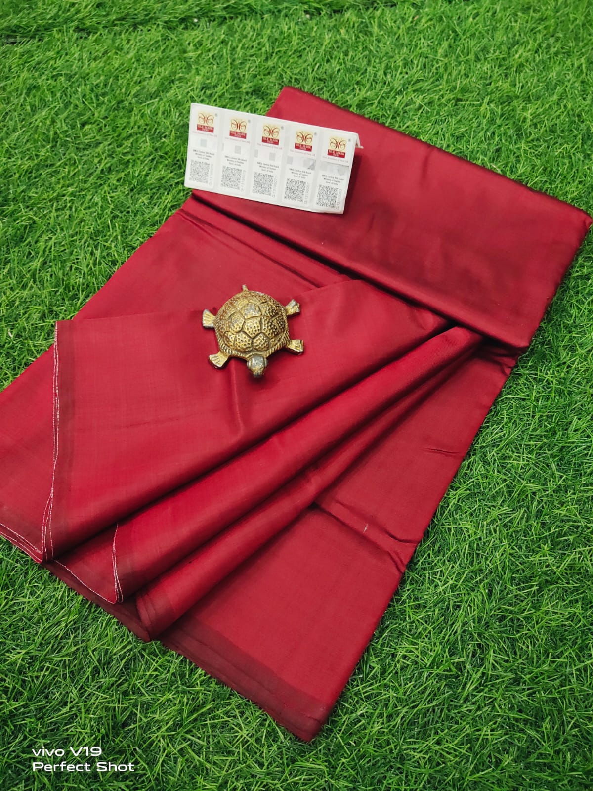 Plain Bishnupuri Pure Katan Silk Saree
