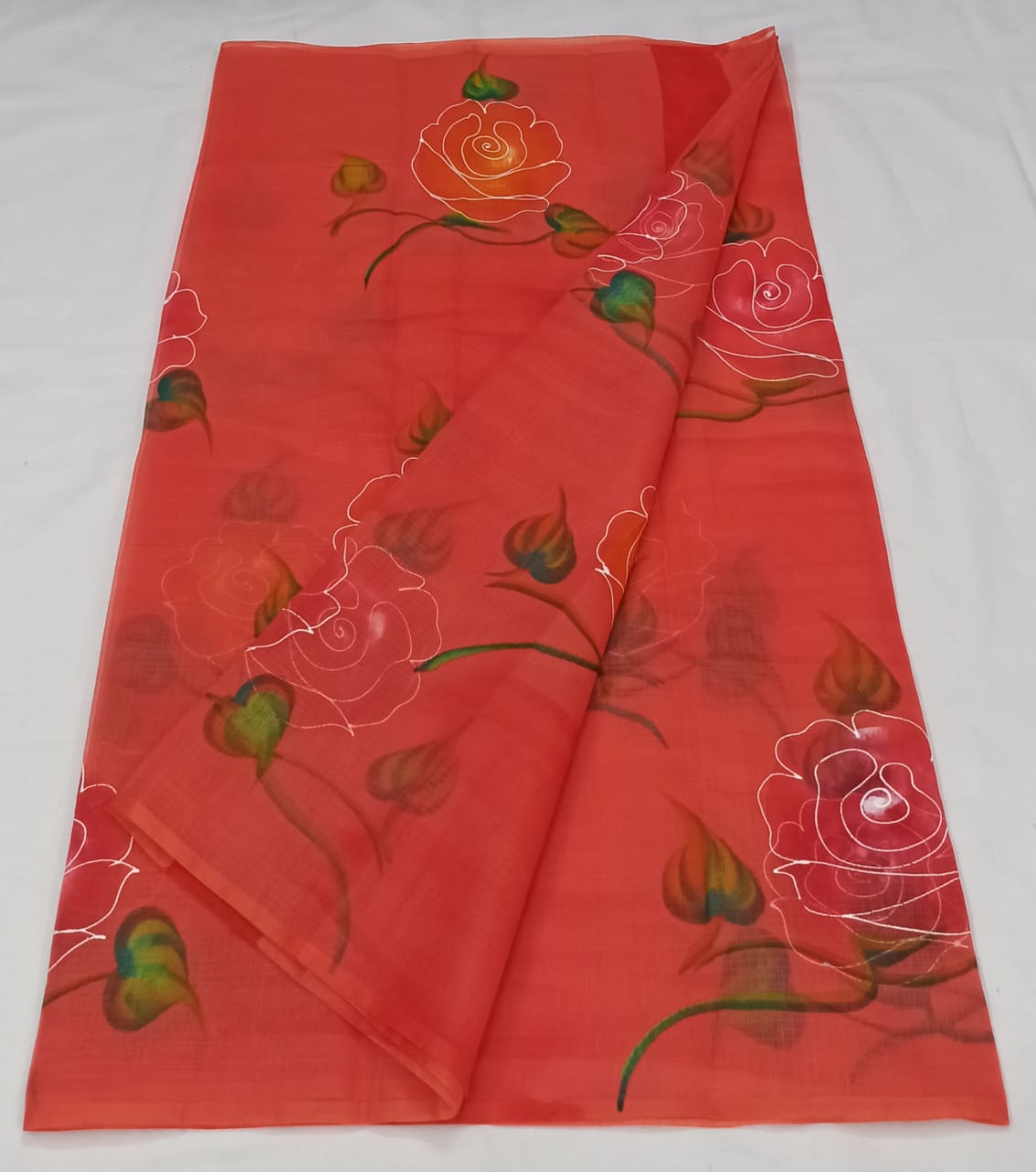 Kota Doria Hand Painting Saree