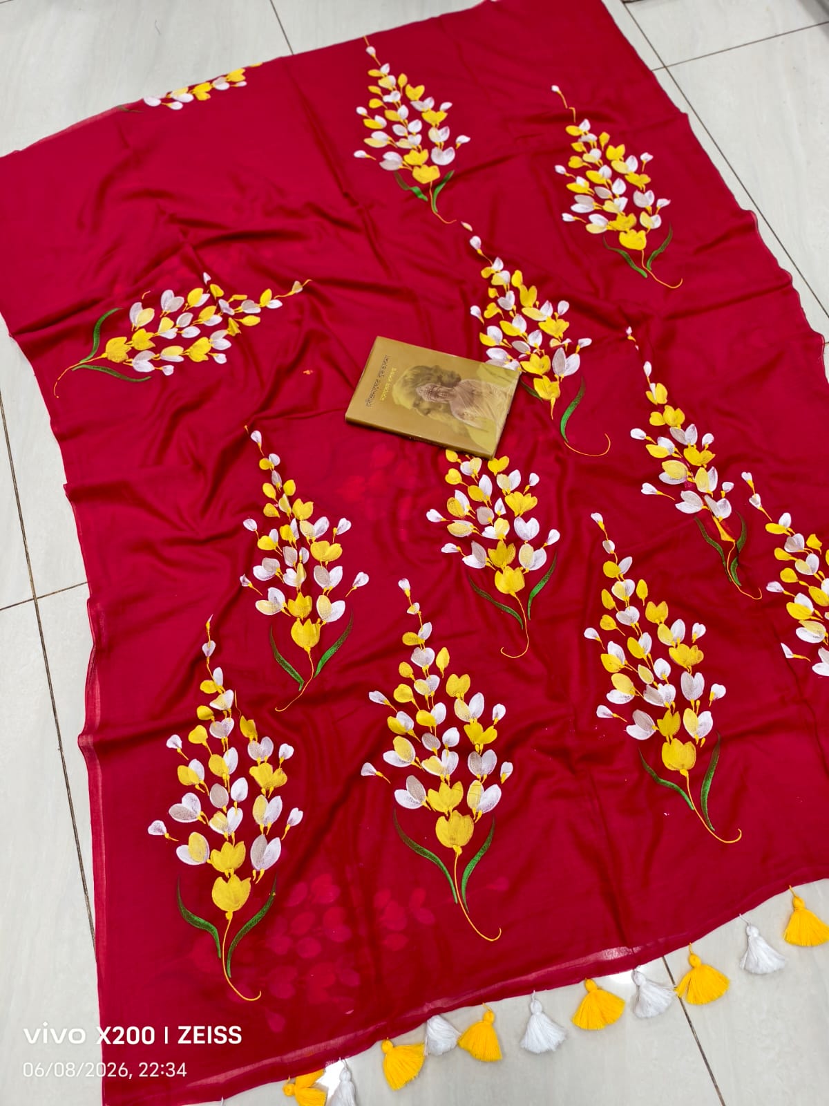 Special Hand Painted Mulmul Cotton Saree