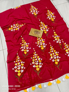 Special Hand Painted Mulmul Cotton Saree