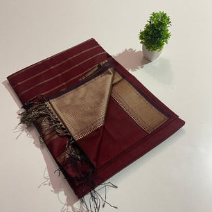 Mangalagiri Saree with Beautiful Copper Border