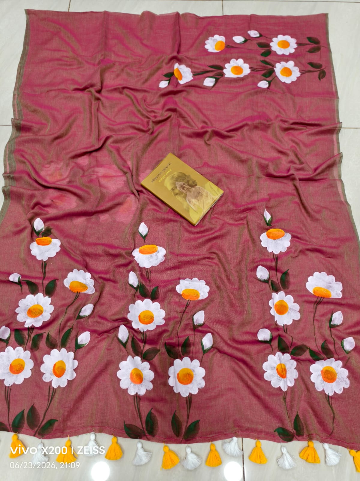 Exclusive Hand Painted Mulmul Cotton Saree