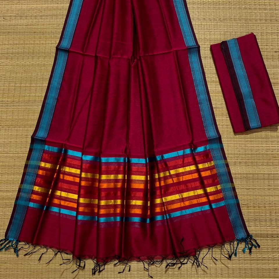 Maheshwari Design Cotton Silk Saree