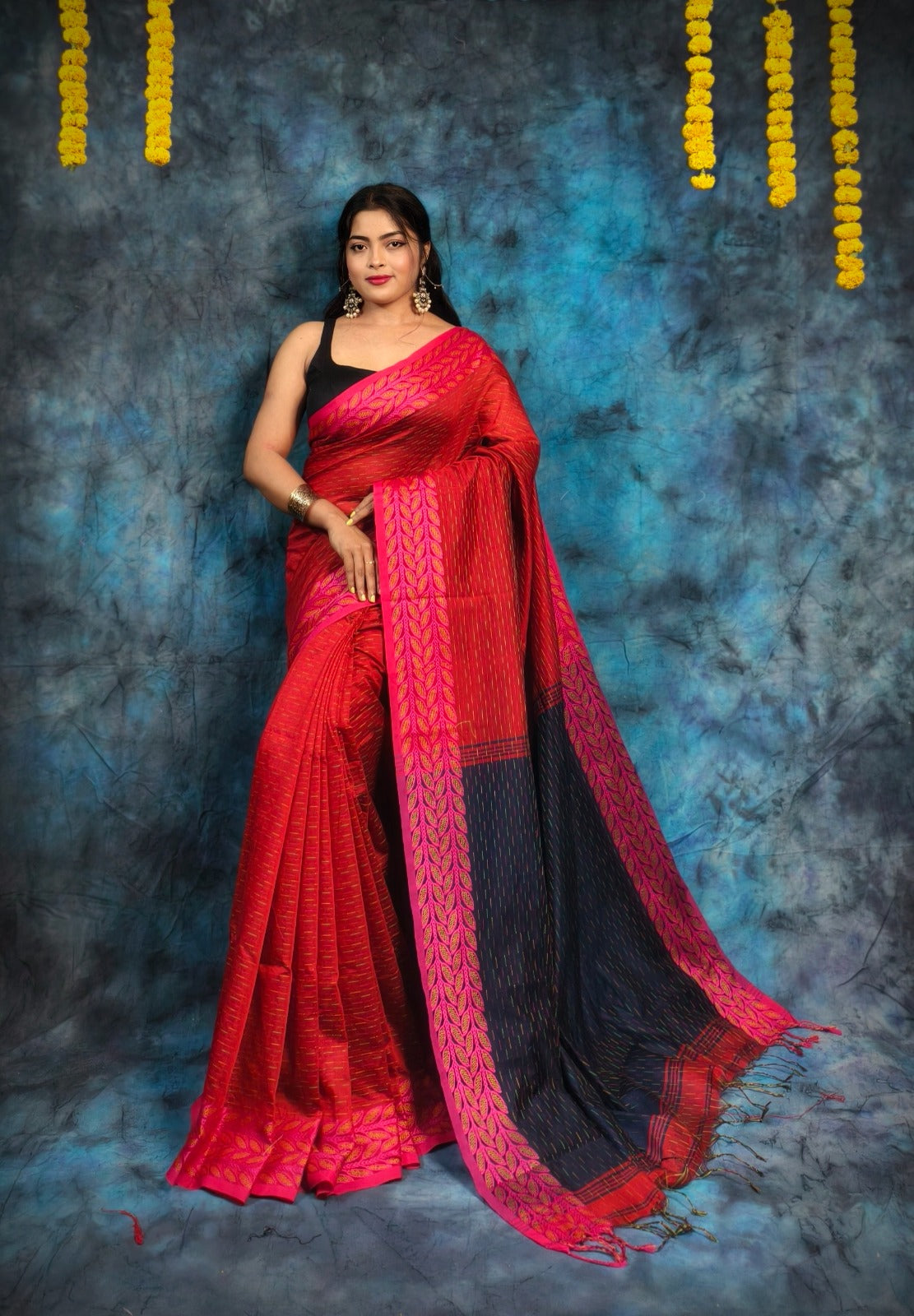 Handloom Kantha Stitch Saree