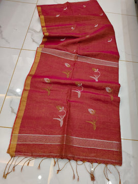 Exclusive Tissue Linen Jamdani Saree