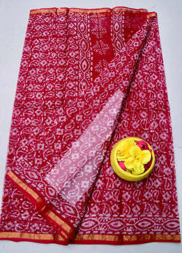 Pure Cotton Kota Doria Saree with Batik Print