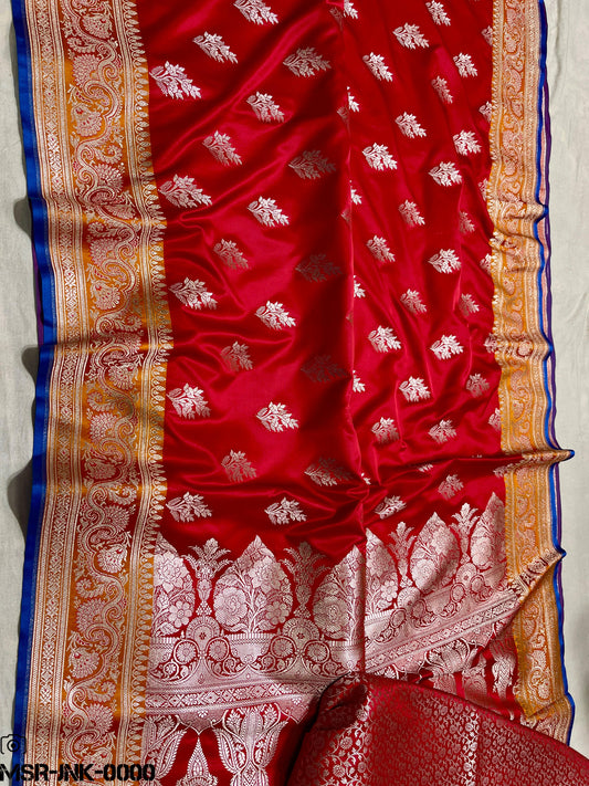 Banarasi Handloom Mashru Satin Katan Soft Silk Saree