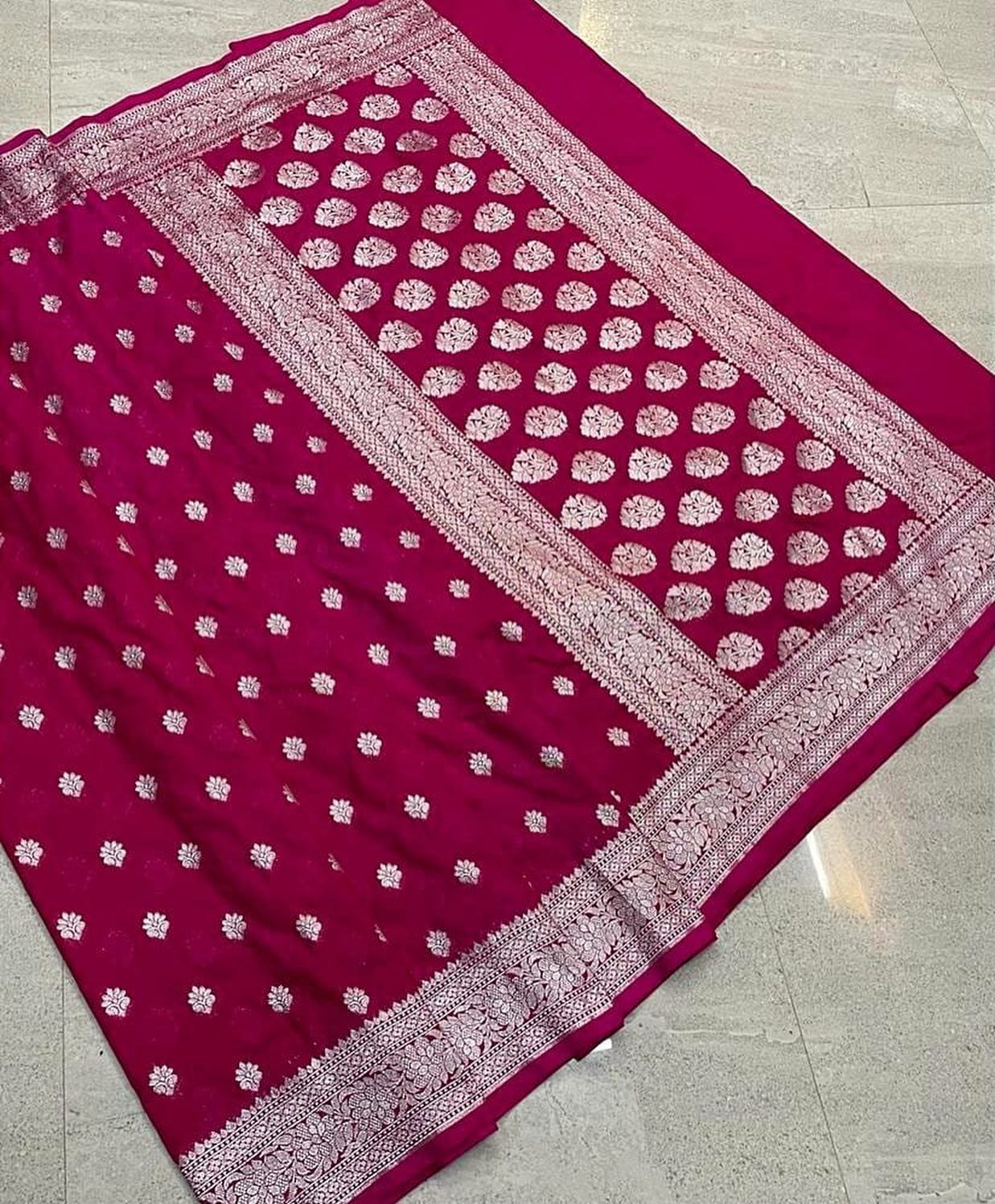 Banarasi Georgette Katan Handloom Silk Saree