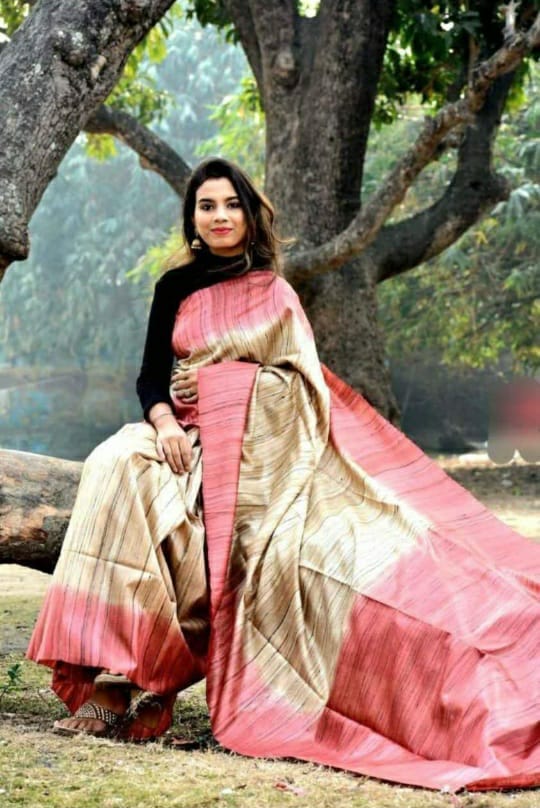 Tussar Ghicha Silk Saree