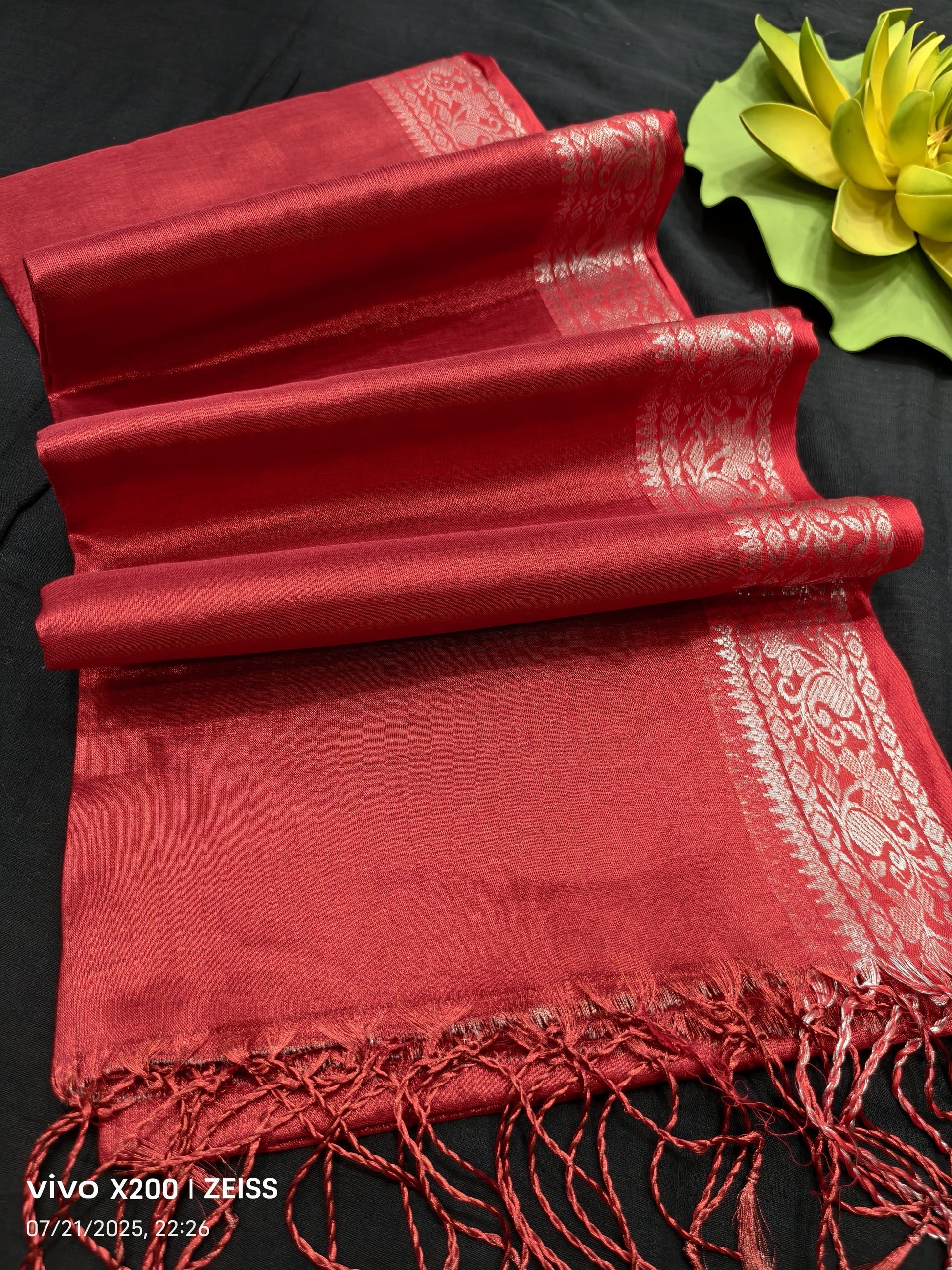 Traditional South Indian Border Tissue Cotton Saree