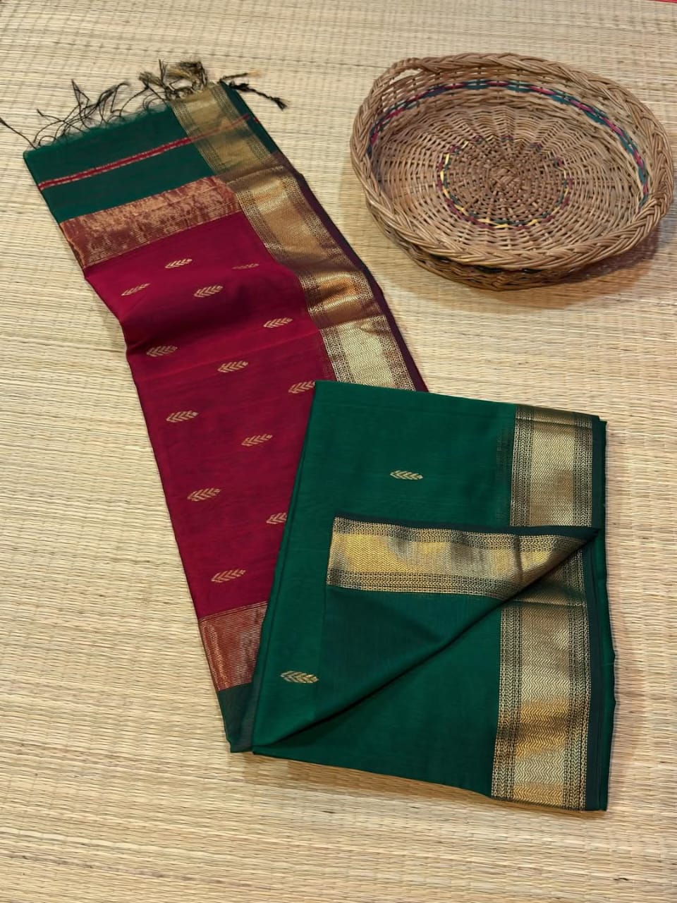 New Cotton Silk Maheshwari Handloom Saree