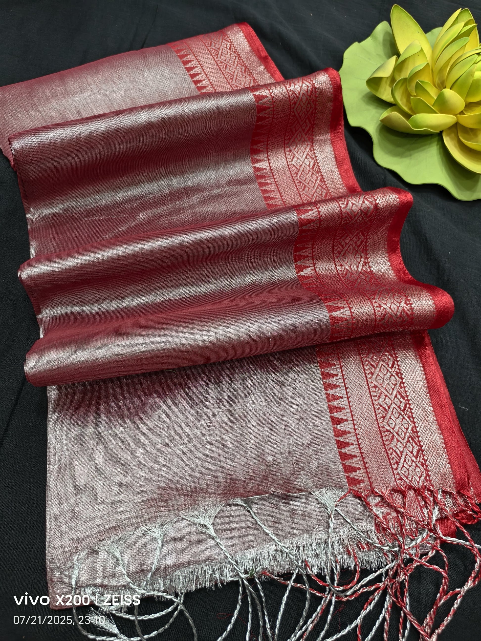 Traditional South Indian Border Tissue Cotton Saree