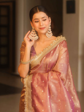 Tissue Silk Saree with Lace Work