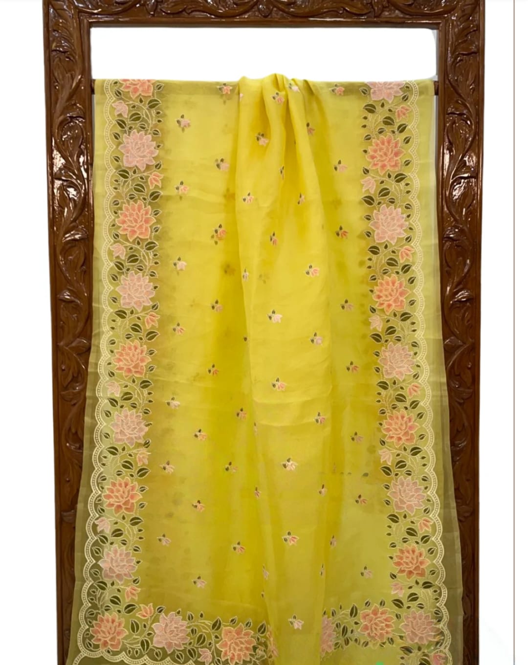 Kora Organza Saree with Embroidery Work