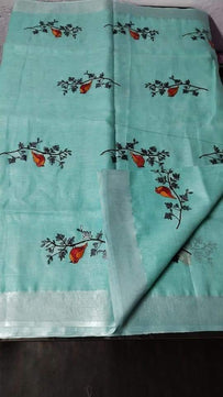 Linen by Linen Saree with Embroidery