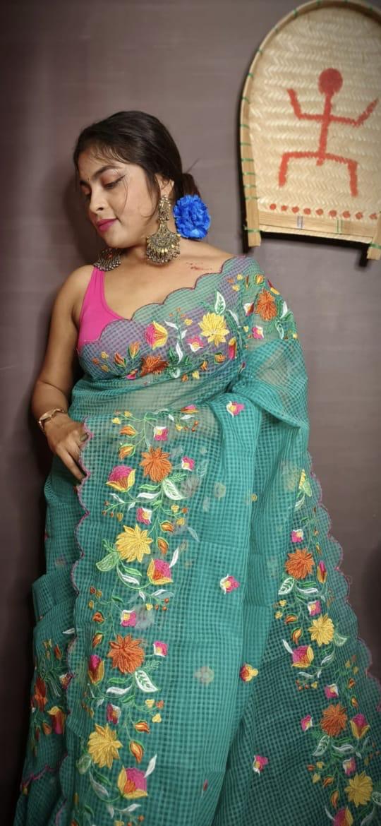 Kota Saree with Embroidery Work