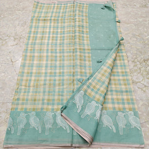 Soft Silk Kota Printed Saree with Embroidery Work