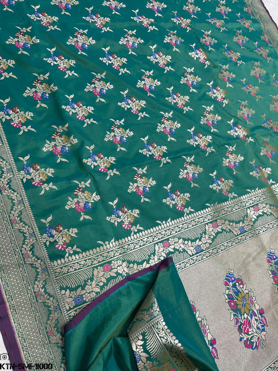 Mashru Meenakari Silk Saree