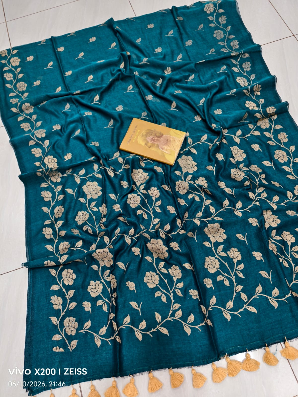 Floral Printed Mulmul Cotton Saree