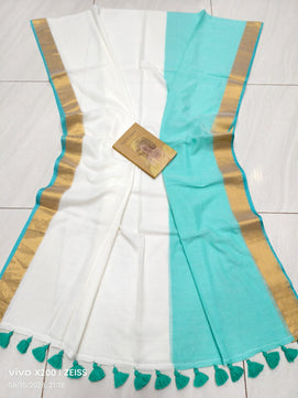 Zari Border Mulmul Cotton Saree