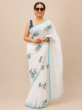 Exclusive Linen Saree