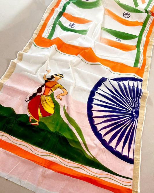 Independence Day Special-Kerala Cotton Saree 7