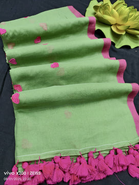 Heart Print Mulmul Cotton Saree
