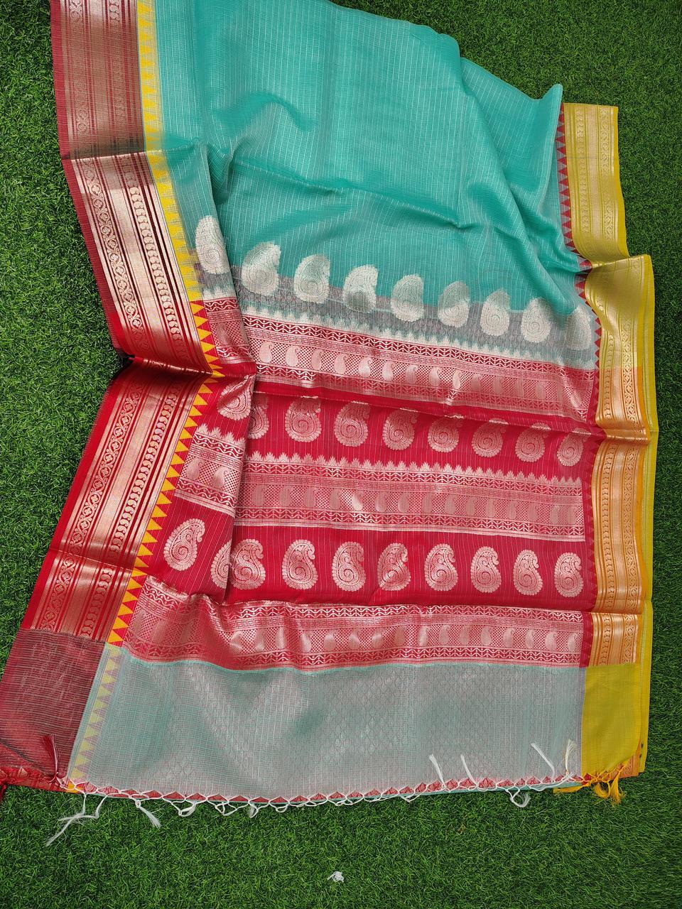 Exclusive Banarasi Kota Check Silk Saree