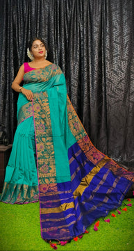 Handloom Copper Zari Meena Saree