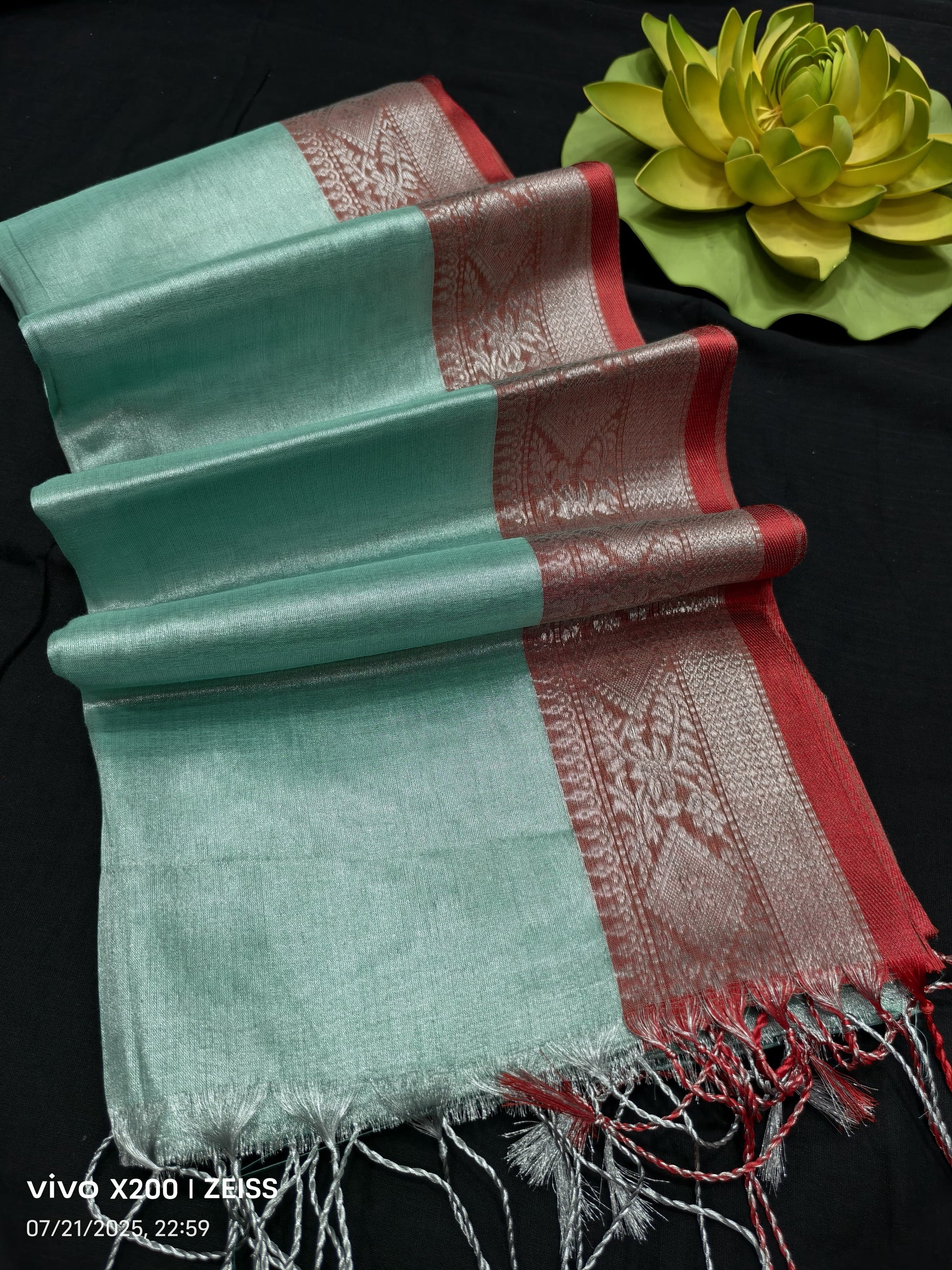 Traditional South Indian Border Tissue Cotton Saree