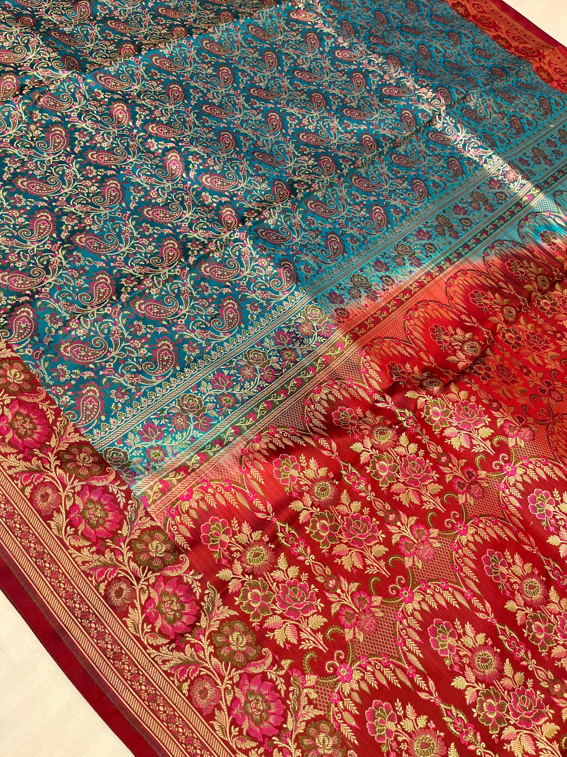 Banarasi Mashru Jamdani Silk Saree