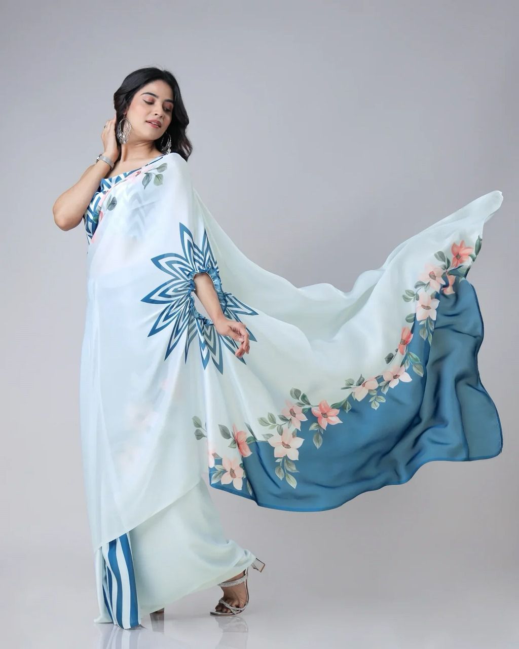 Party Wear Desginer Crepe Silk Saree