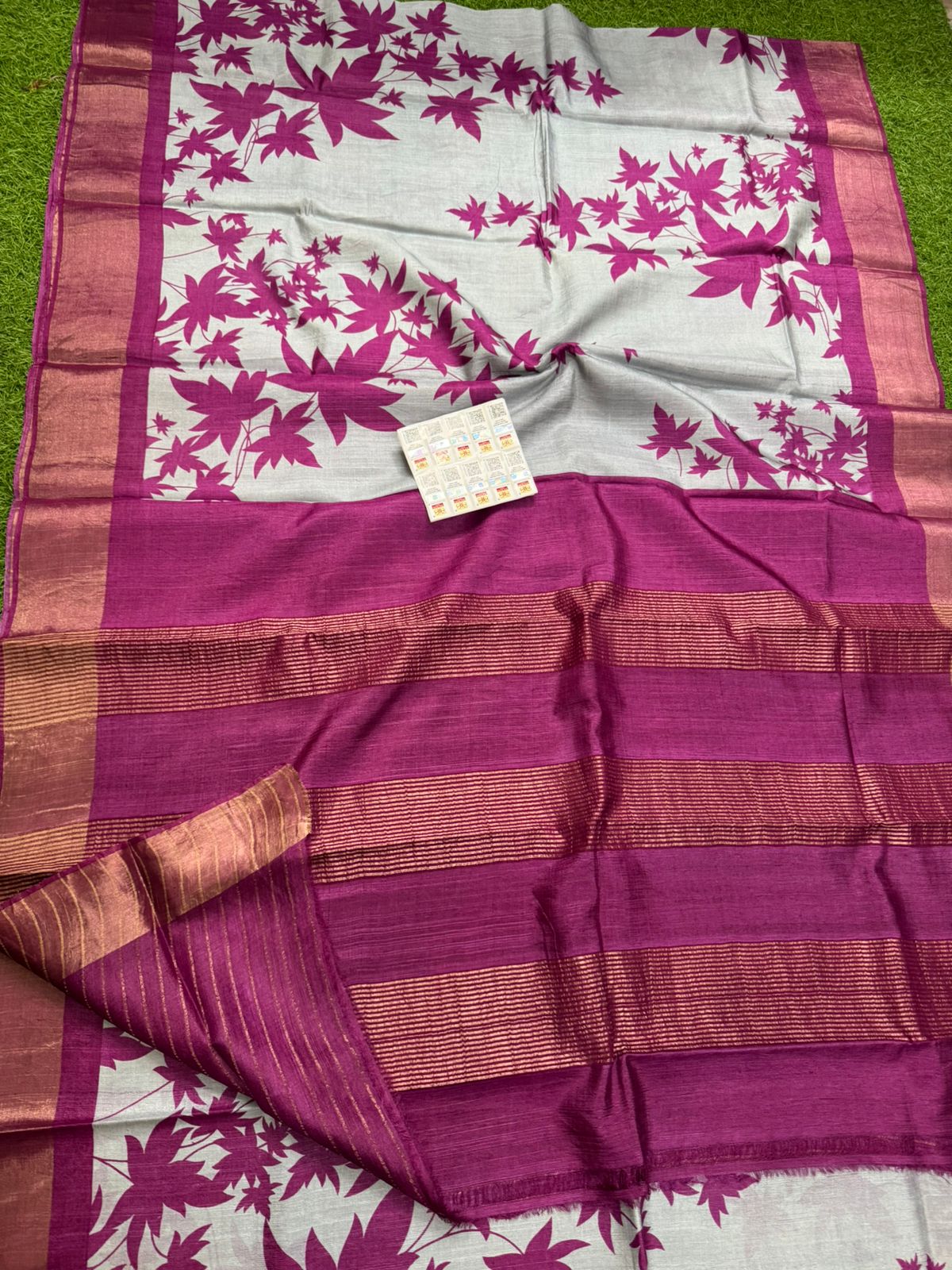 Pure Tussar Silk Saree