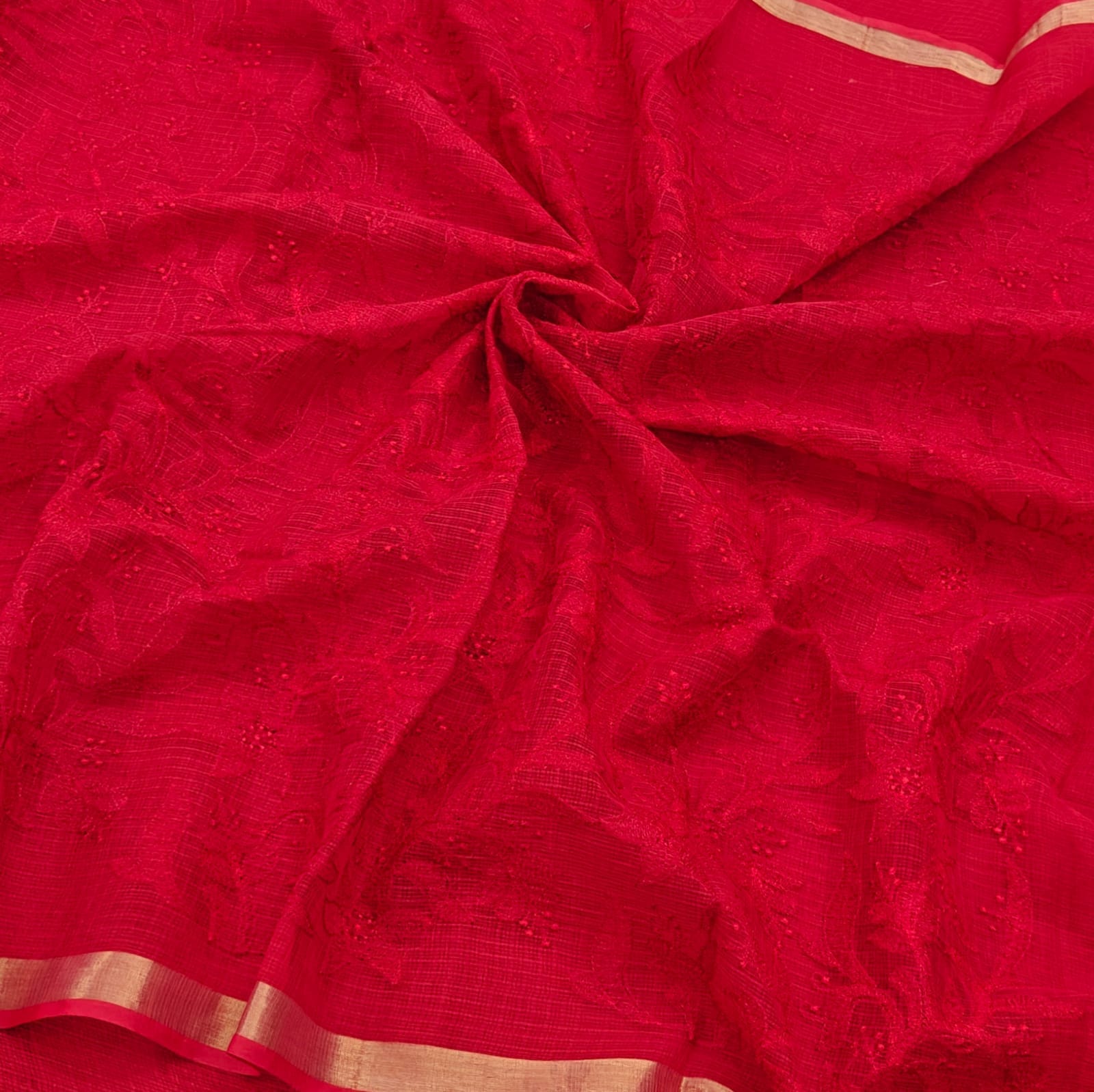 Pure Cotton Kota Saree with Embroidery Work