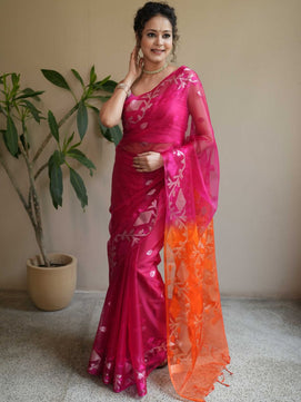 Muslin Organza Jamdani Saree
